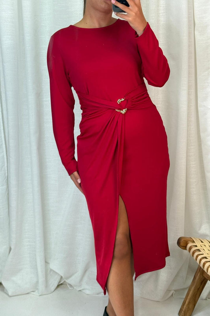 A-bee - Odette Dress - Burgundy Kjoler 