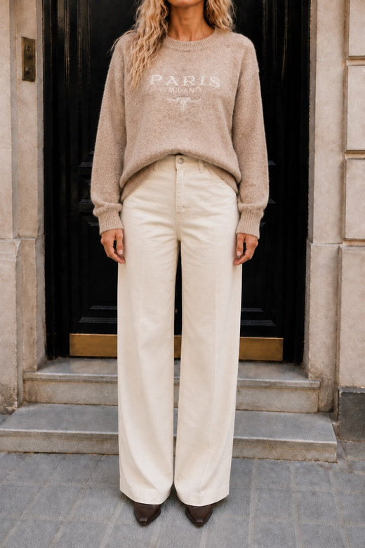 A-Bee - Ottilia Knit - Taupe Strikbluser 