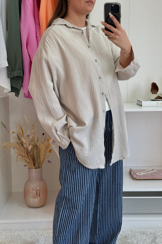 A-bee - Runa Shirt - Beige Skjorter 