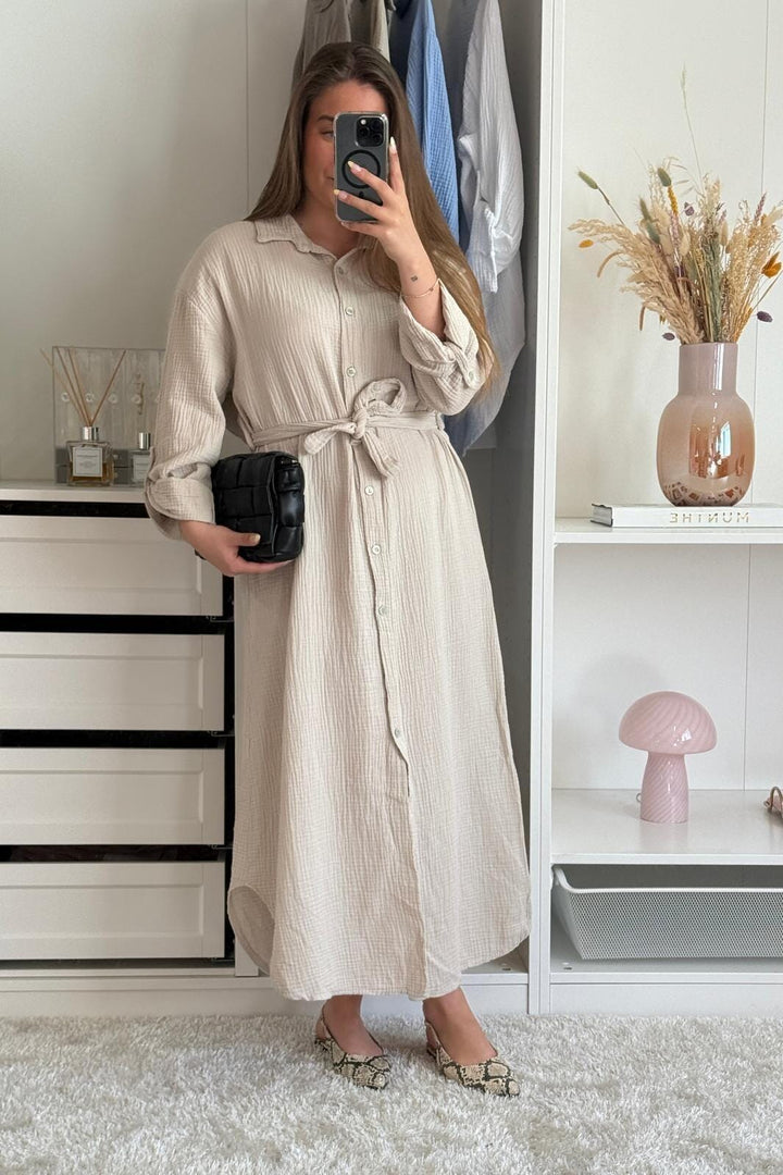 A-bee - Sabina Dress - Beige Kjoler 