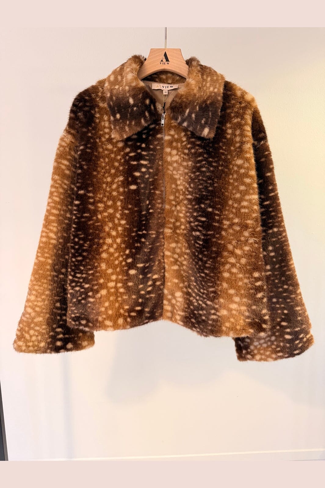 A-View - Bambi Faux Fur Jacket AV8339 - 156 - Brown/Sand