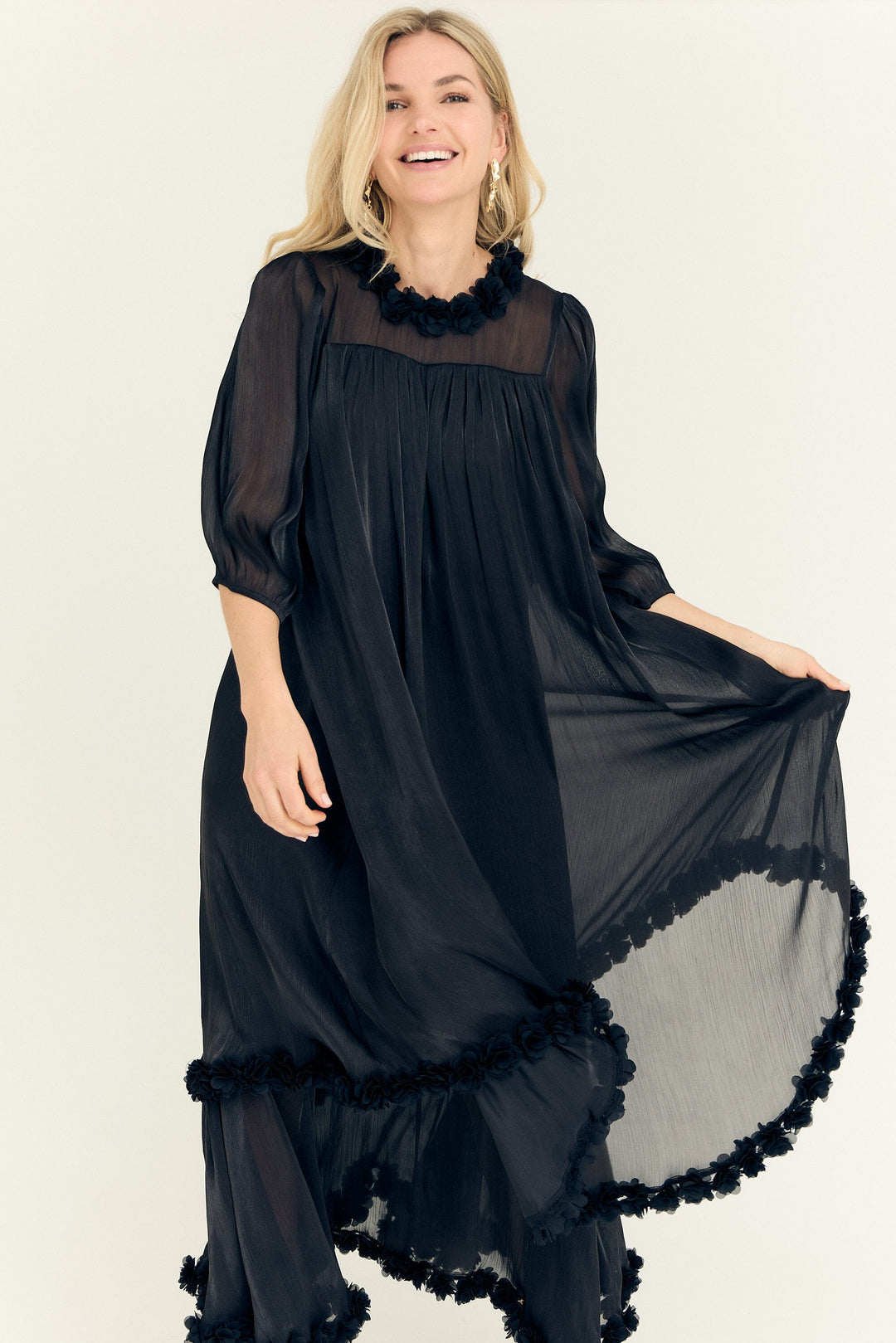 A-View - Daisi Long Dress AV6097 - 999 - Black Kjoler 