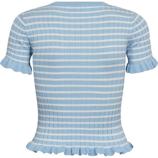 A-View - Fabi Knit Top AV7079 - 100 - Light Blue/White Stripe Strikbluser 