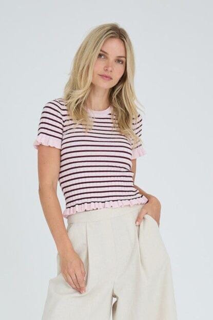 A-View - Fabi Knit Top AV7079 - 373 - Bordeaux/Rose T-shirts 
