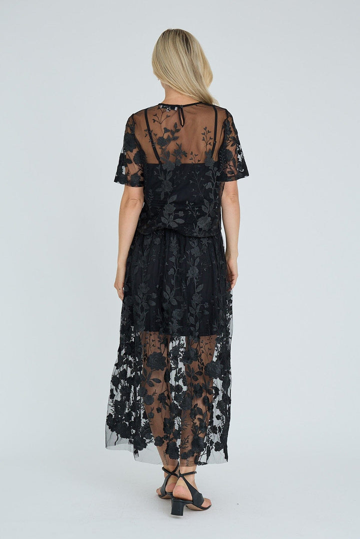 A-View - Fuschia Skirt AV4624 - 999 - Black Nederdele 