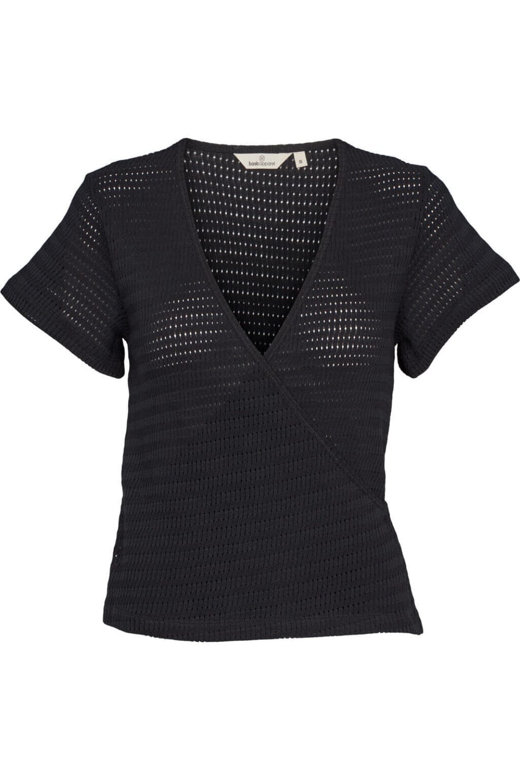 Basic Apparel - Karla Wrap Top GOTS - 001 Black T-shirts 