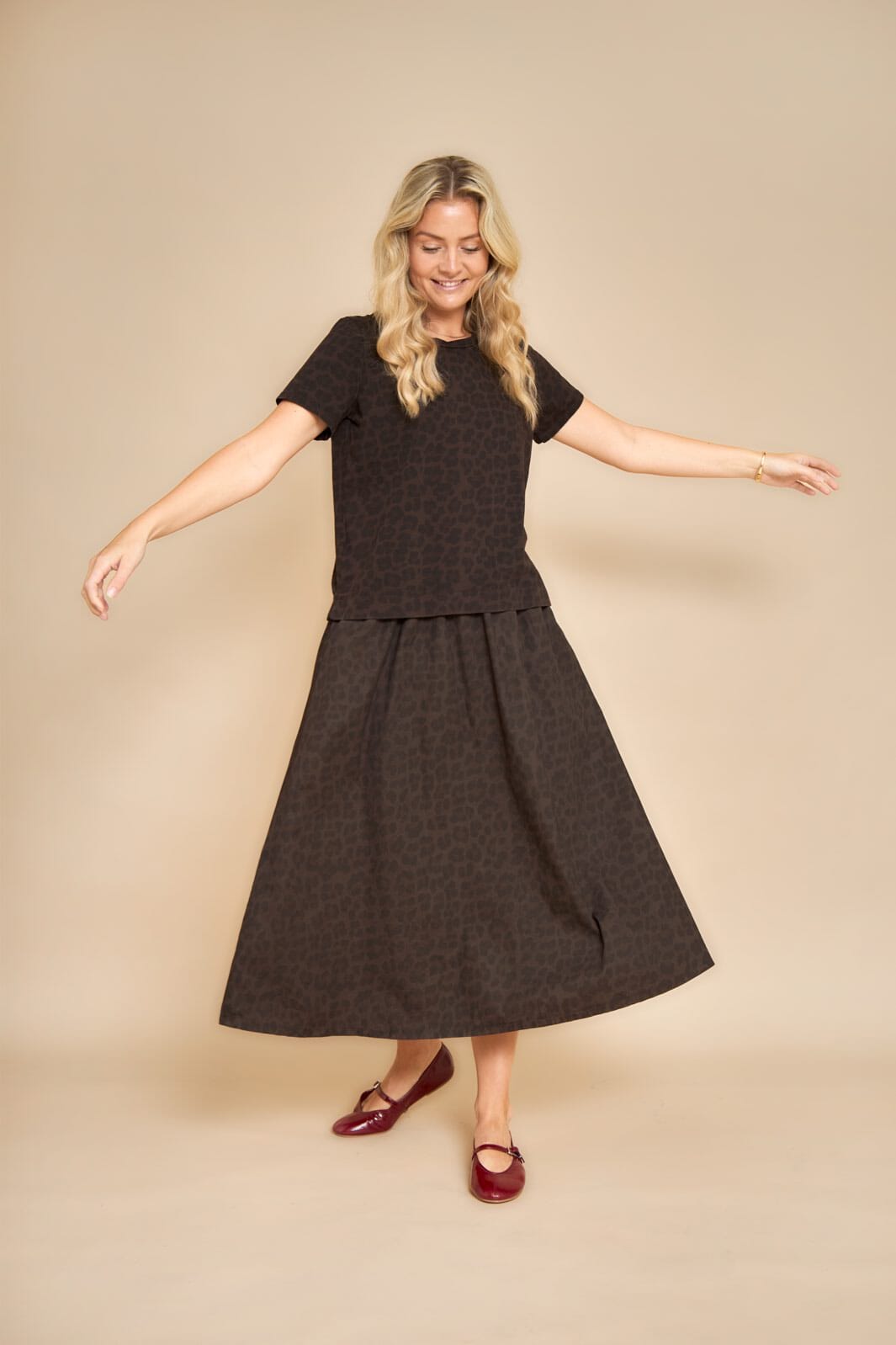 Black Colour - Bcabbie Skirt 40728 - Coffee Leo