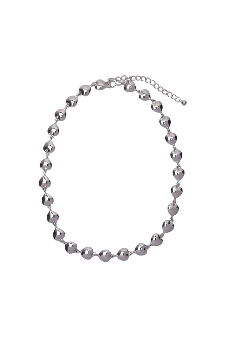 Black Colour - Bcalina Heart Necklace 4436 - Silver Coloured