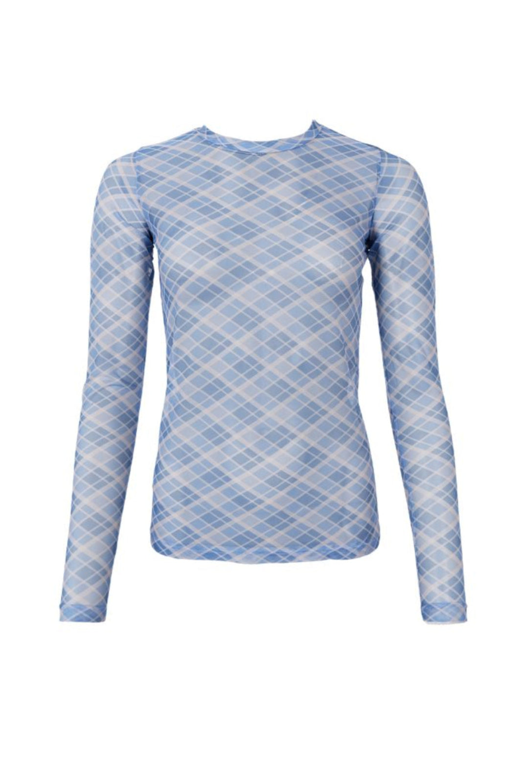 Black Colour - Bcanne Mesh Blouse 41138 - Shirts - Blue Check