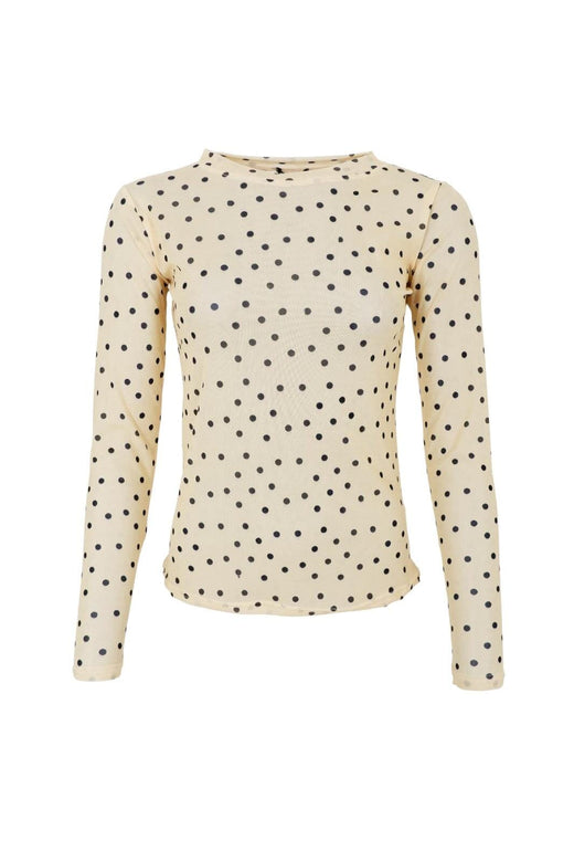 Black Colour - Bcannie Mesh Blouse 3846 - Shirts - Yellow Dot Bluser 