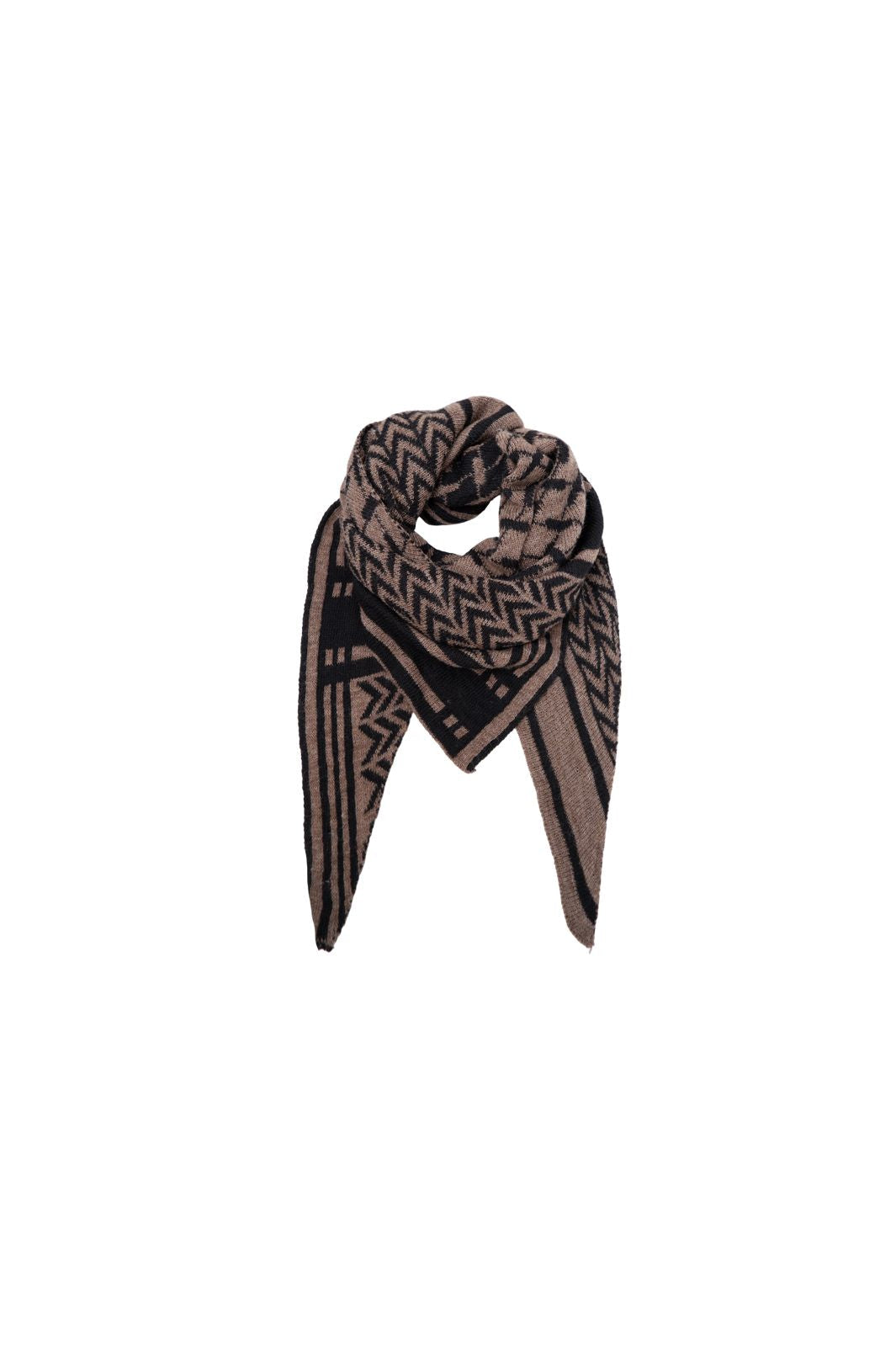 Black Colour - Bcbex Triangle Scarf 208279 - Black/Taupe