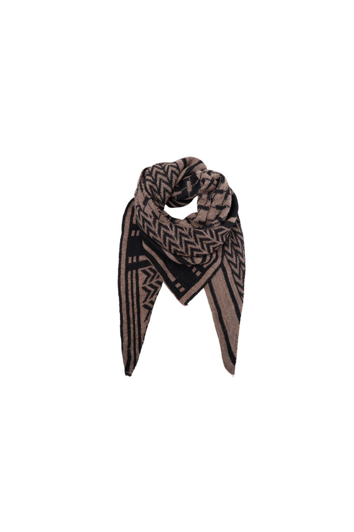 Black Colour - Bcbex Triangle Scarf 208279 - Black/Taupe
