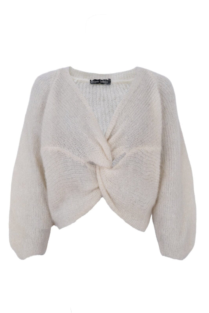 Black Colour - Bcbjoerk Cross Jumper 1255 - Off White Strikbluser 