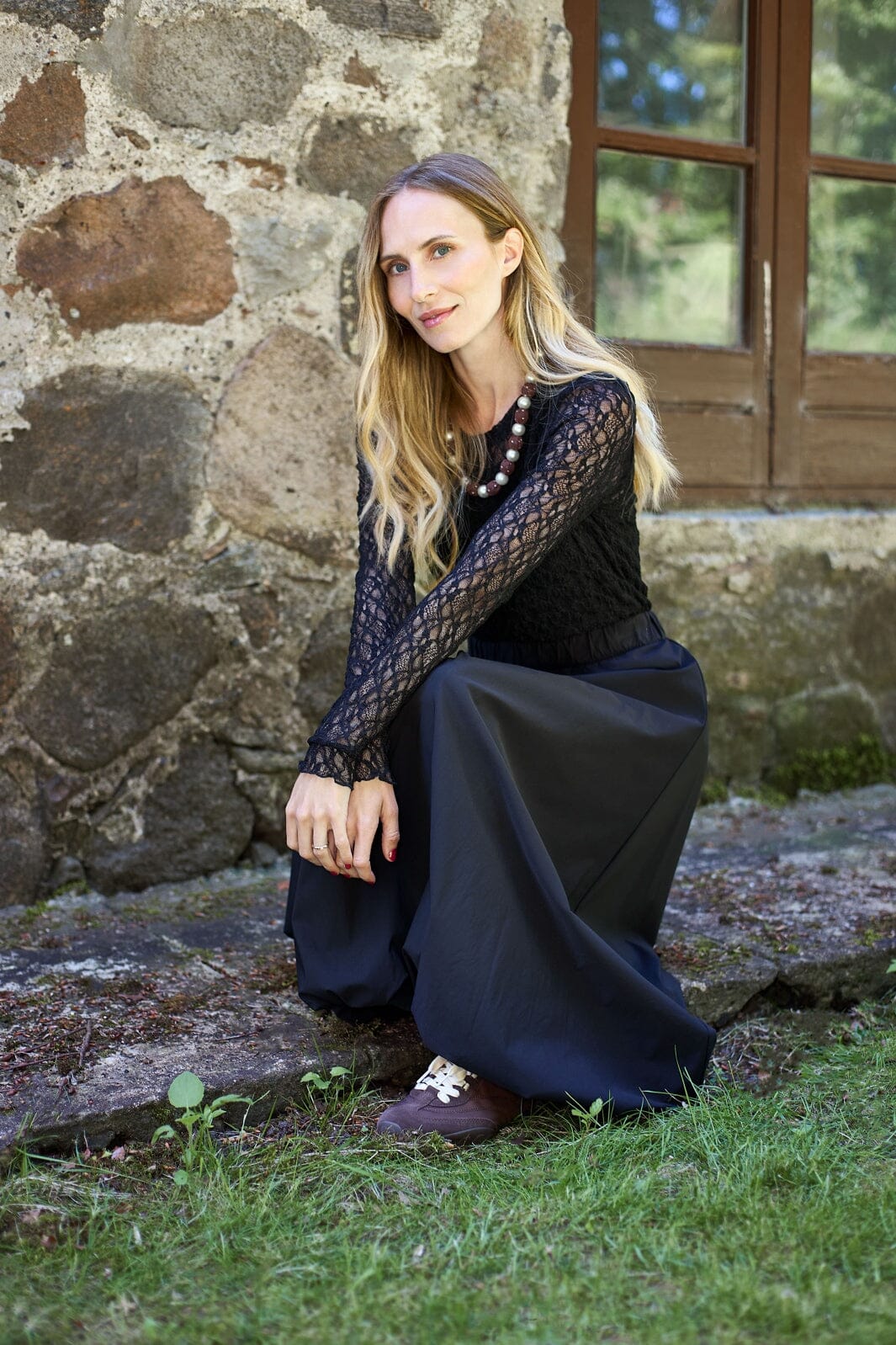 Black Colour - Bccecily Lace Blouse 41288 - Shirts - Navy