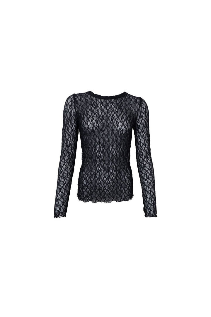 Black Colour - Bccecily Lace Blouse 41288 - Shirts - Plum