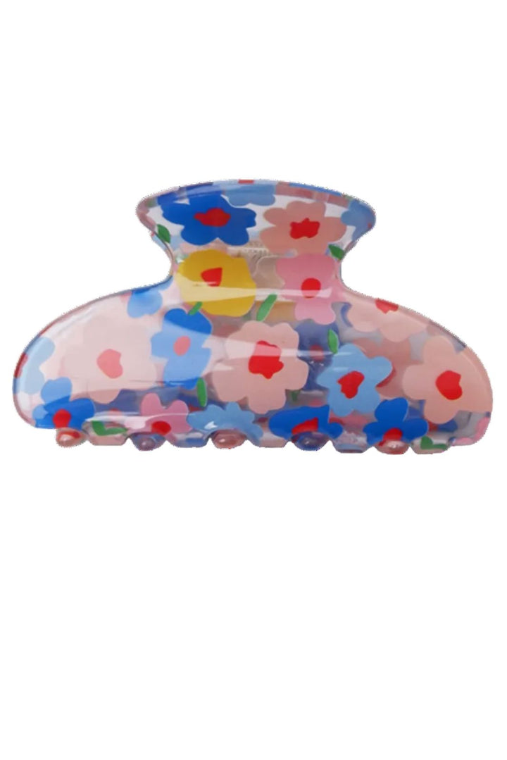 Black Colour - Bcdakota Flower Hair Claw 6038 - Blue Multi