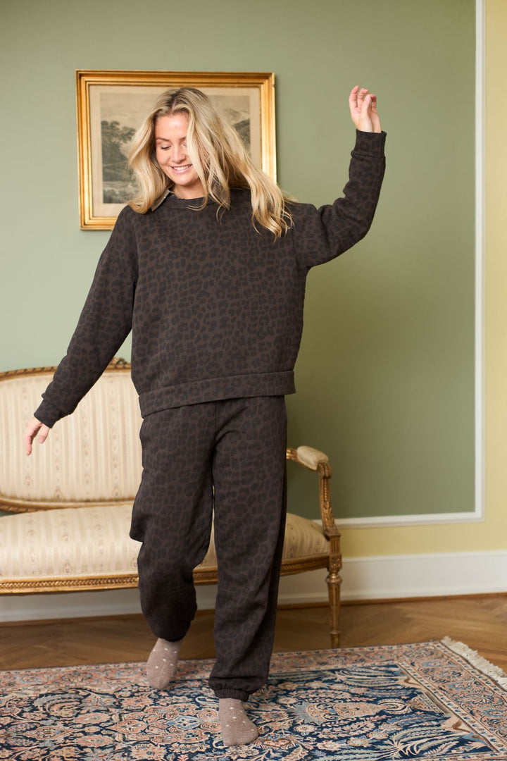 Black Colour - Bcdea Sweat Pant 41044 - Dark Leopard