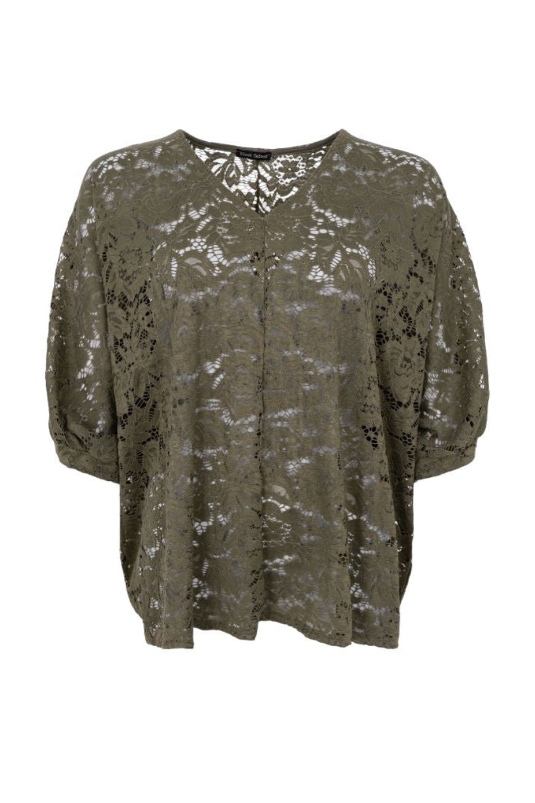 Black Colour - Bcdebbie Lace Blouse 41082 - Army