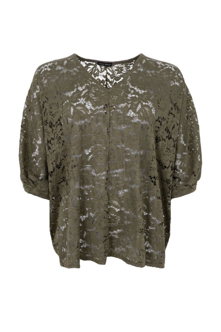 Black Colour - Bcdebbie Lace Blouse 41082 - Army