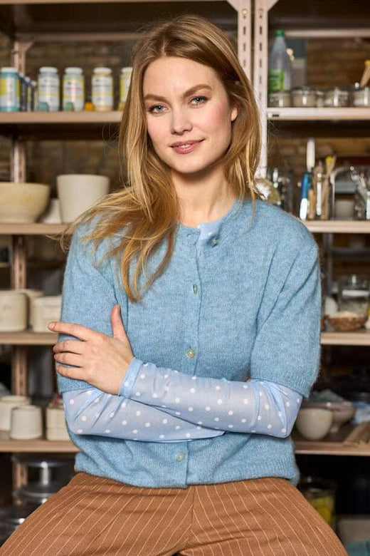 Black Colour - Bcdell Ss Cardigan 1253 - Lt. Blue Cardigans 