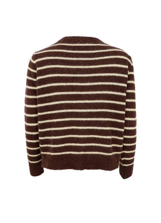 Black Colour - Bcdell Striped Knit Cardigan 1197 - Mocca Cardigans 