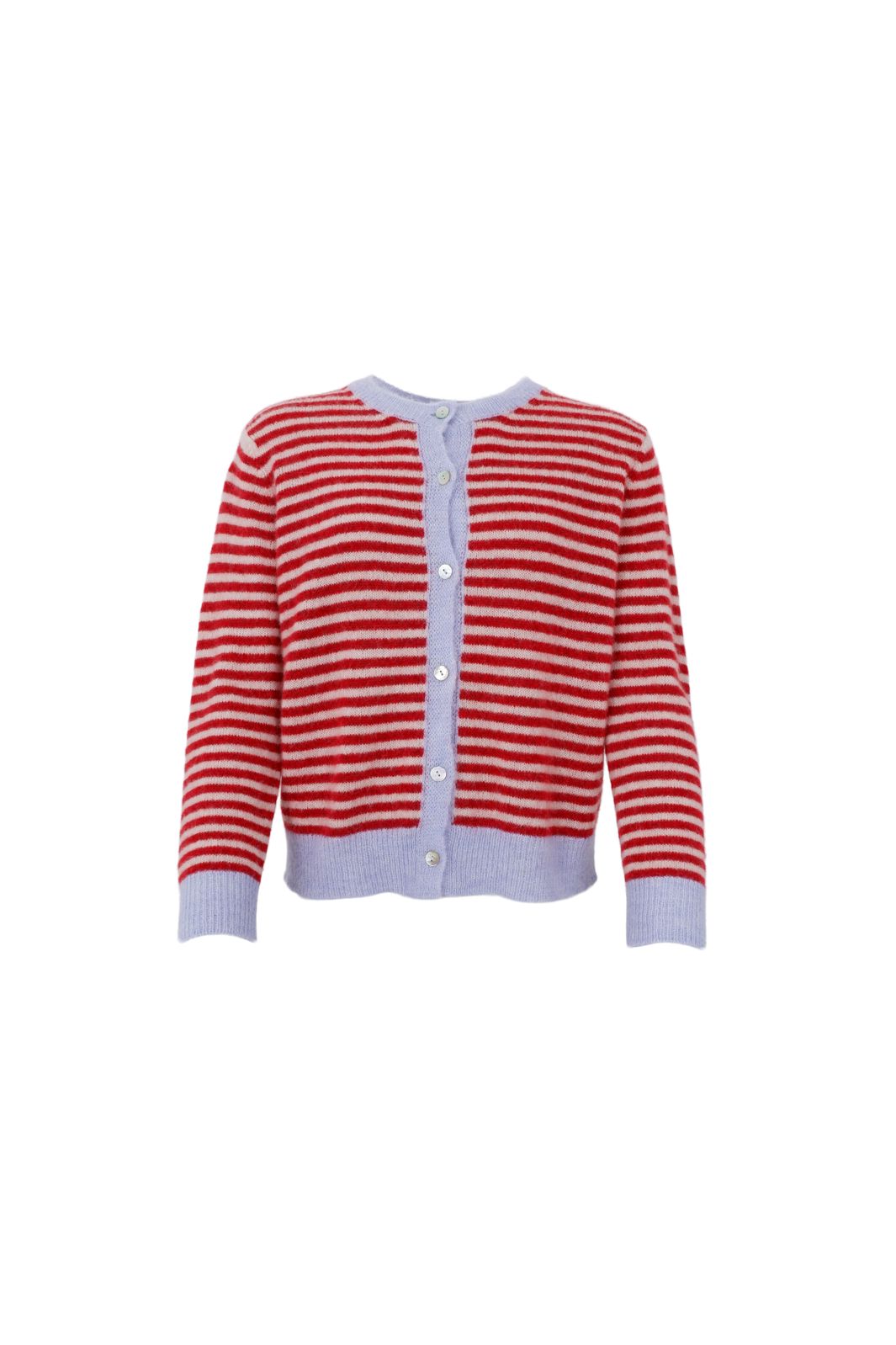 Black Colour - Bcdell Striped Knit Cardigan 1245 - Red