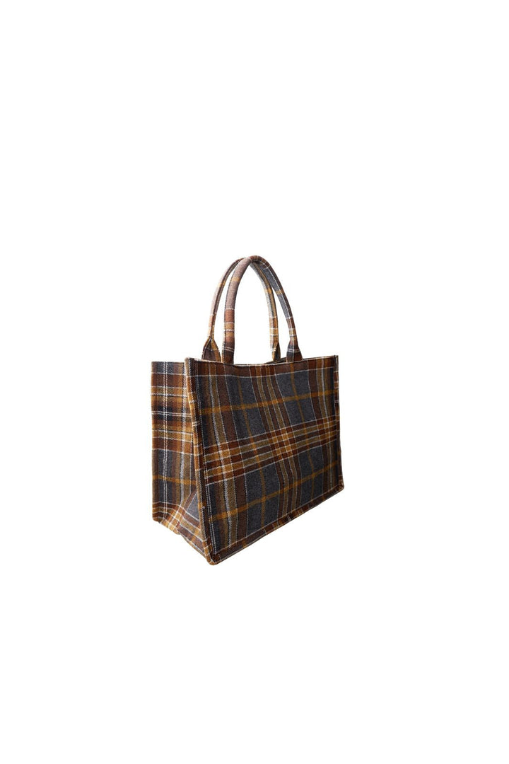 Black Colour - Bcdex Bag 9329 - Grey Check