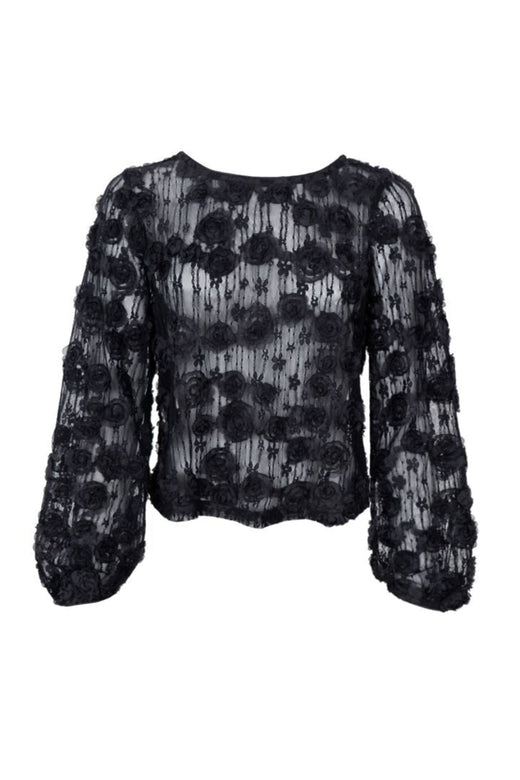 Black Colour - Bcelloise Flower Patch Blouse 41281 - Black