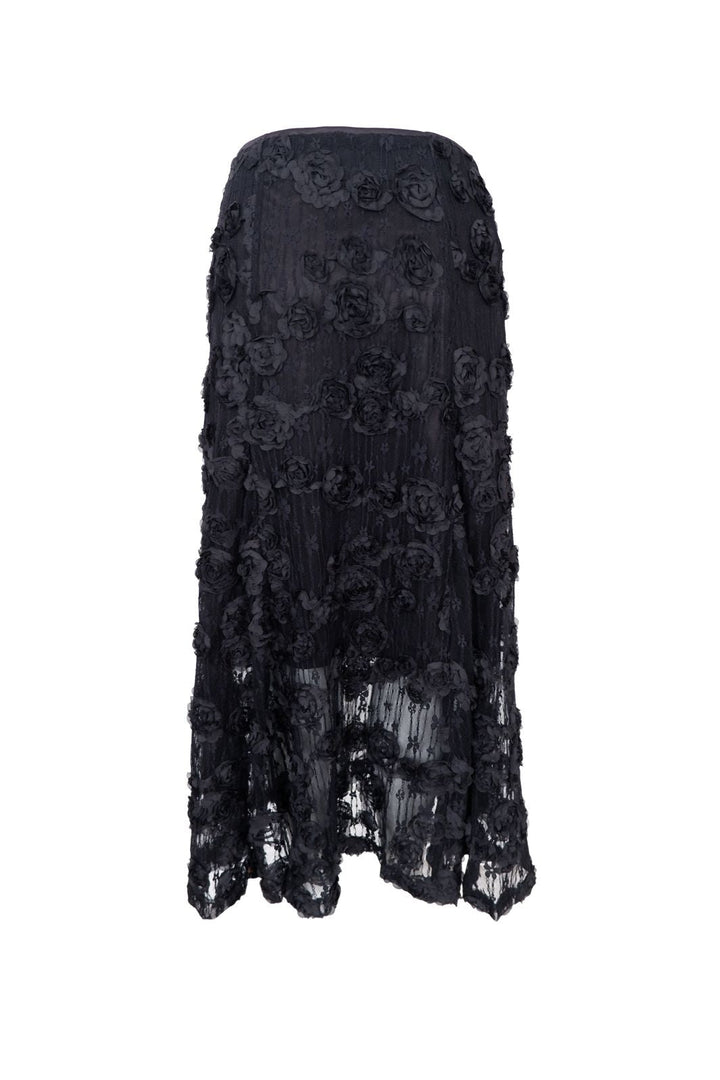 Black Colour - Bcelloise Flower Patch Skirt 41282 - Black