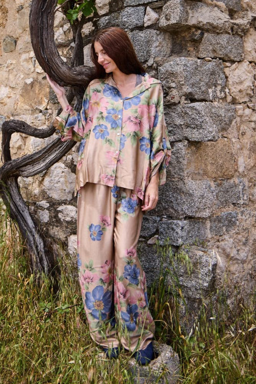 Black Colour - Bcemme Flower Pants 40950 - Frappe