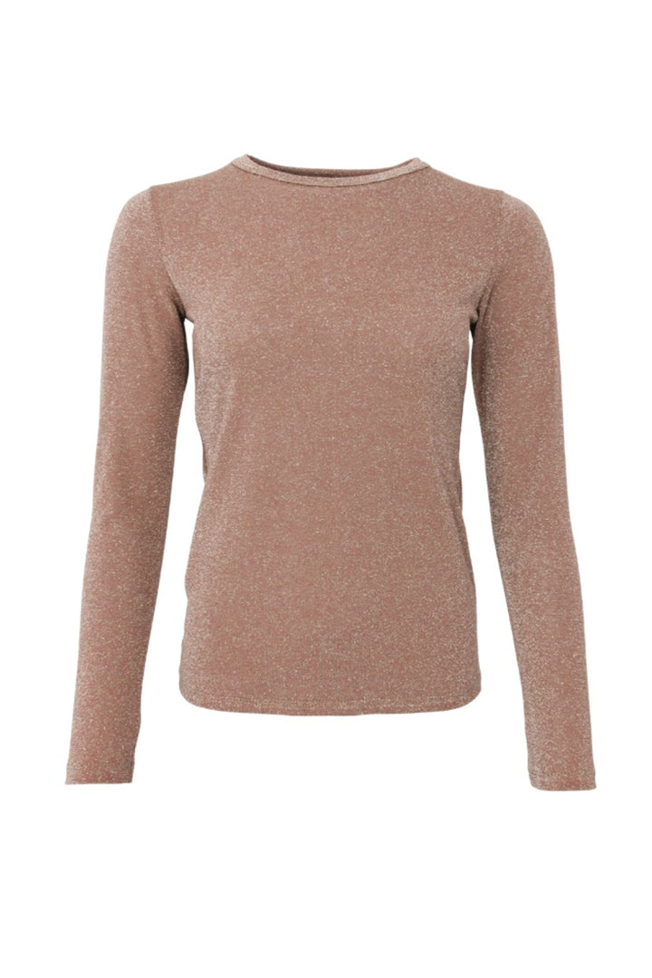 Black Colour - Bcfaye Lurex Blouse 3739 - Shirts - Golden Taupe