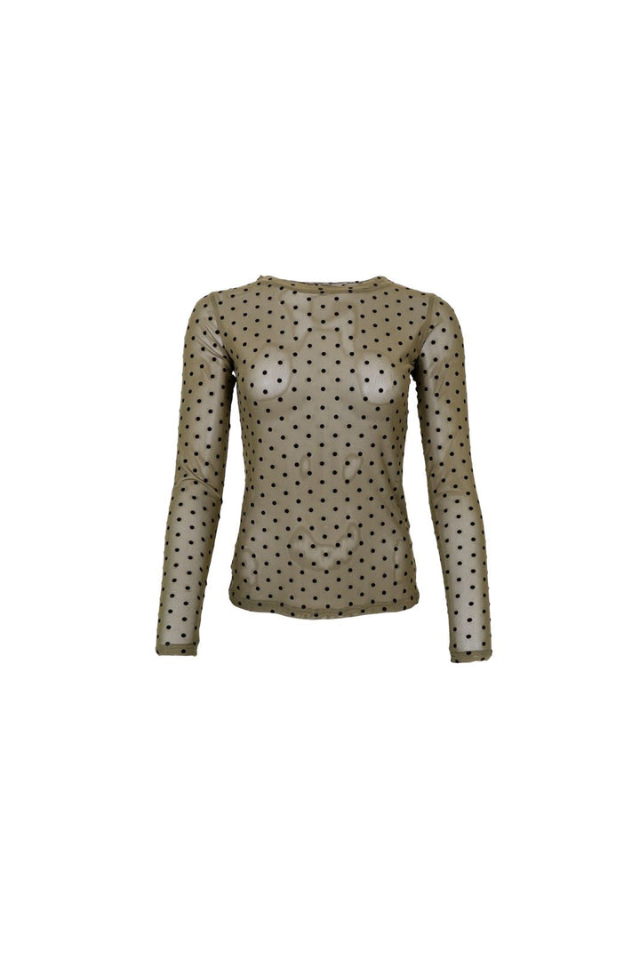Black Colour - Bcjennie Dotted Mesh Blouse 40611 - Shirts - Army