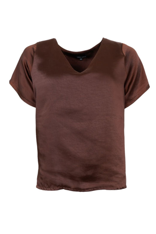 Black Colour - Bclucinda V-Neck Ss Blouse 41299 - Coffee