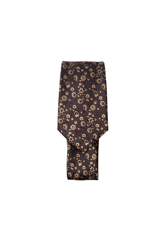 Black Colour - Bclulu Tie 208437 - Brown Flower