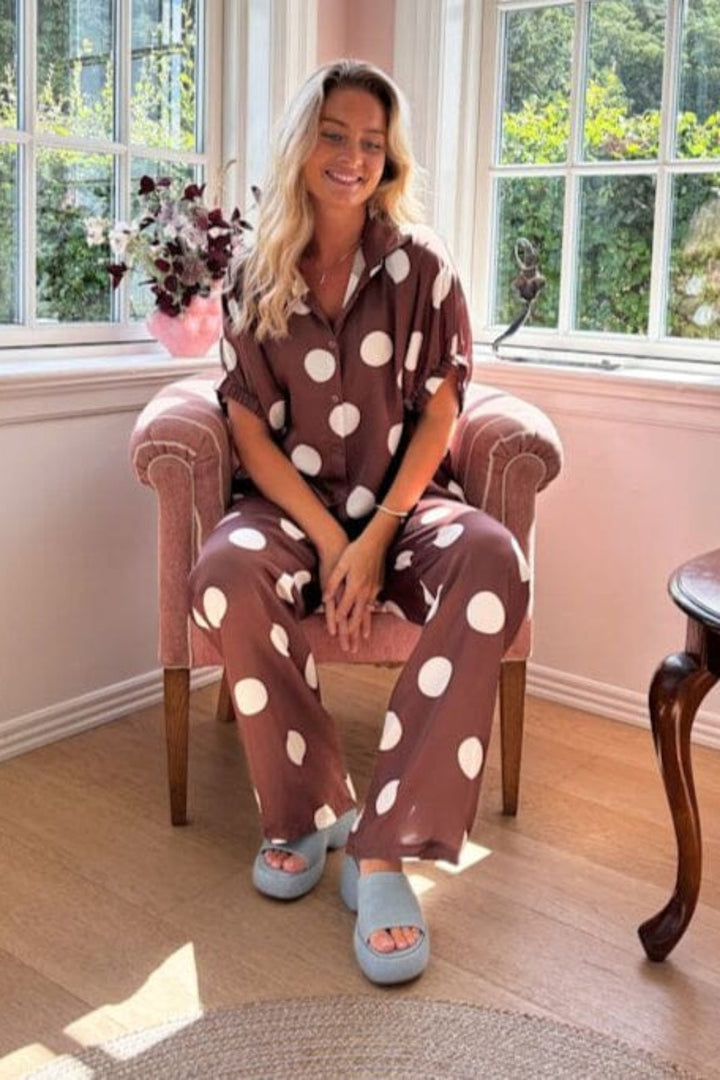 Black Colour - Bcmabel Shirt Blouse 40988 - Mocca Dot Skjorter 