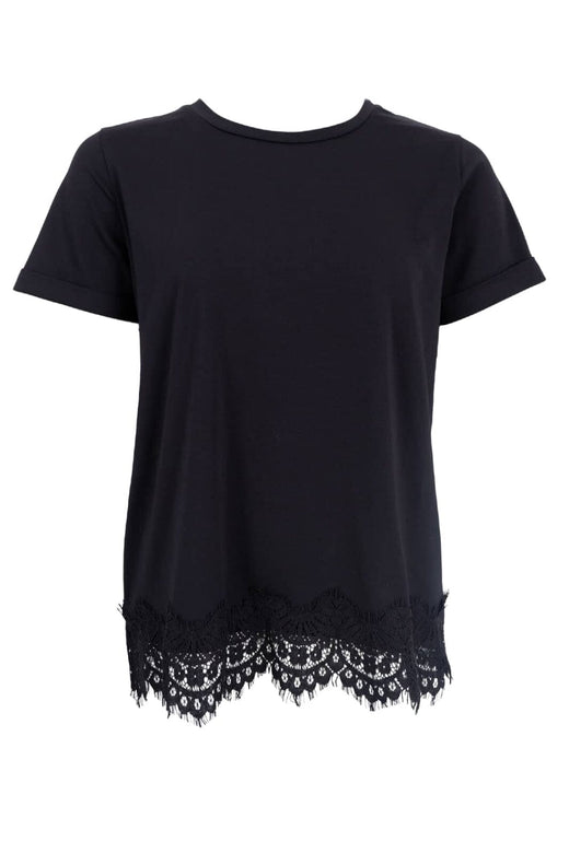 Black Colour - Bcmay Ss Lace Tee 40920 - Shirts - Black