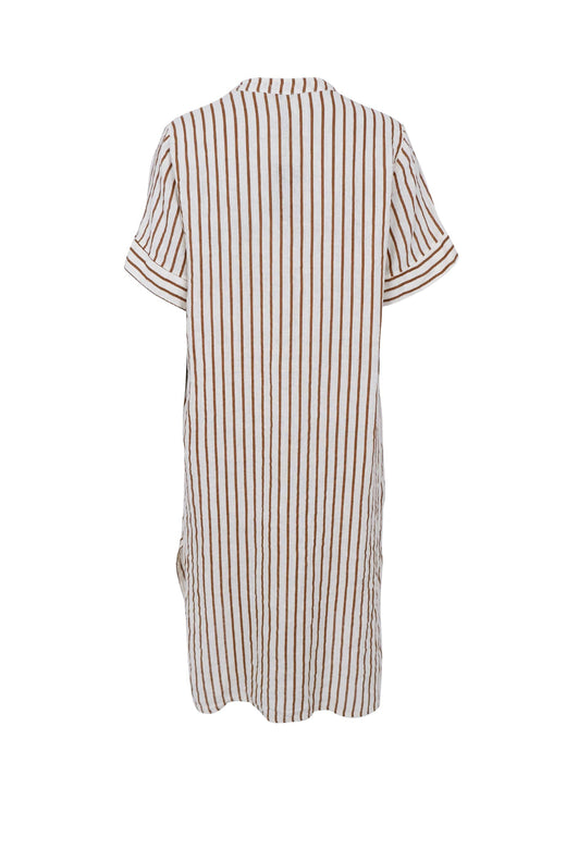 Black Colour - Bcmelina Long Linen Dress 40412 - Camel Stripe Kjoler 