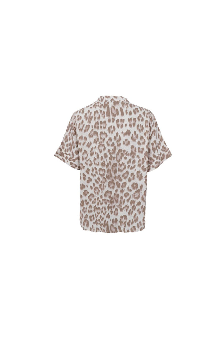 Black Colour - Bcmelina Ss Linen Blouse 40842 - Nougat Leo