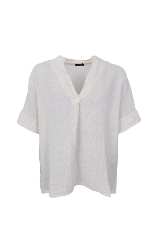 Black Colour - Bcmelina Ss Linen Blouse 40842 - Vanilla Bluser 