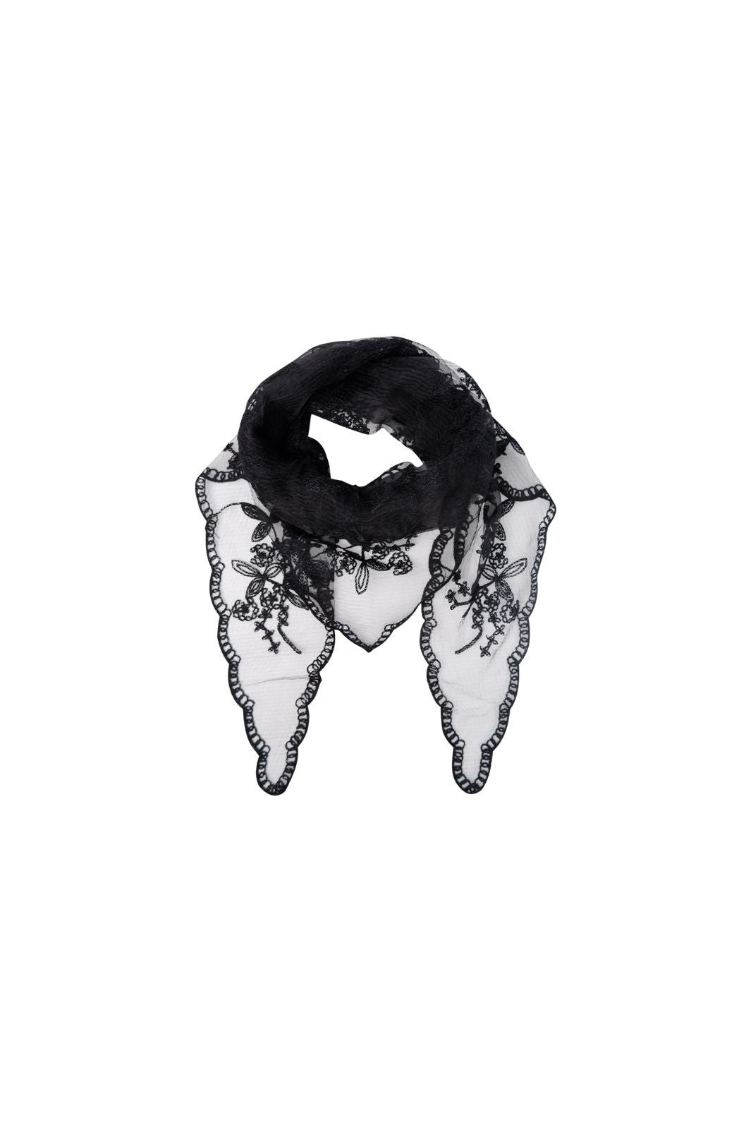 Black Colour - Bcmiriana Triangle Lace Scarf 3643 - Black