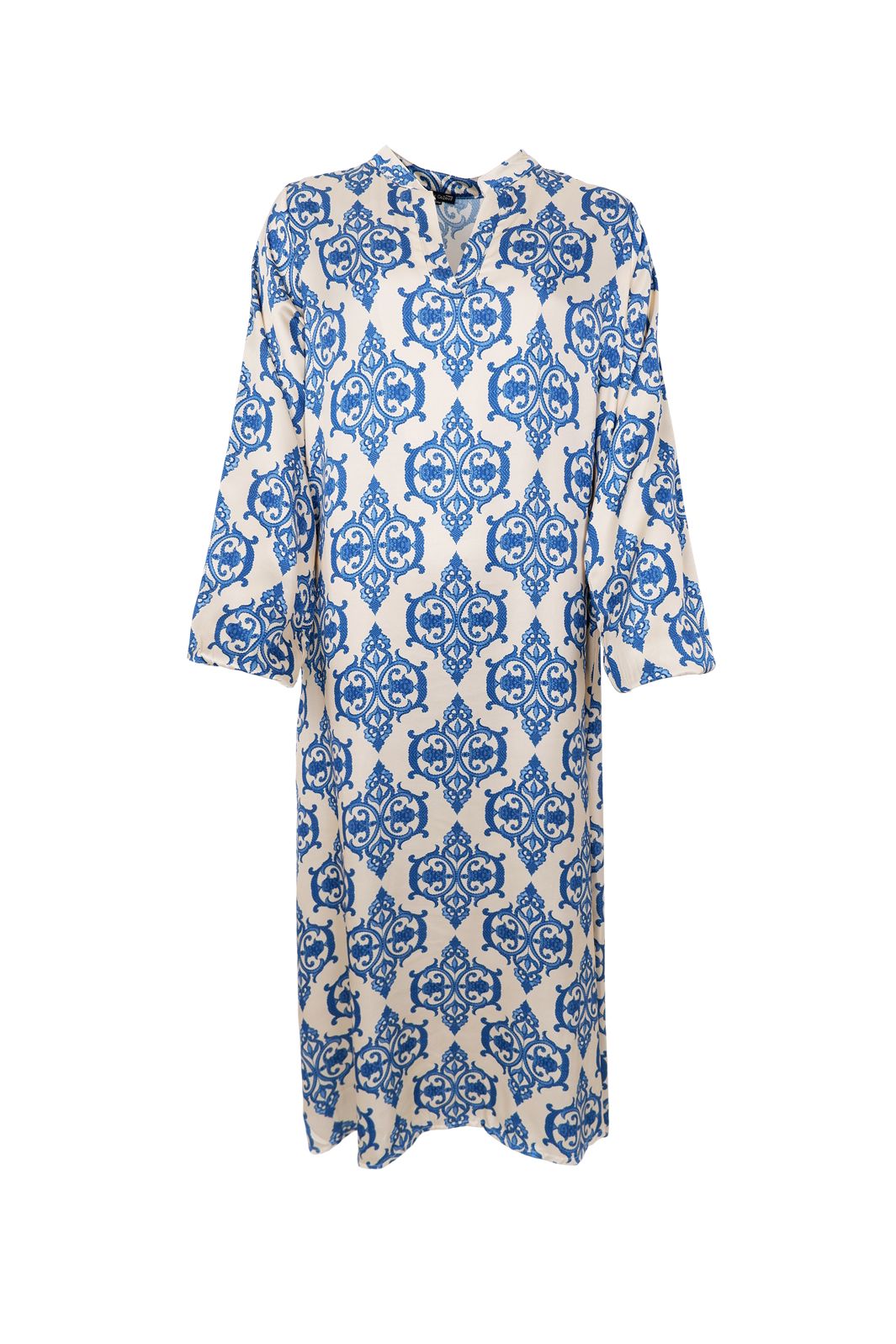 Black Colour - Bczentha Satin Dress 41086 - Off White Blue