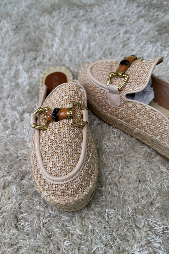 Bloom - Narcissus Platform Mules - Beige Sandaler 