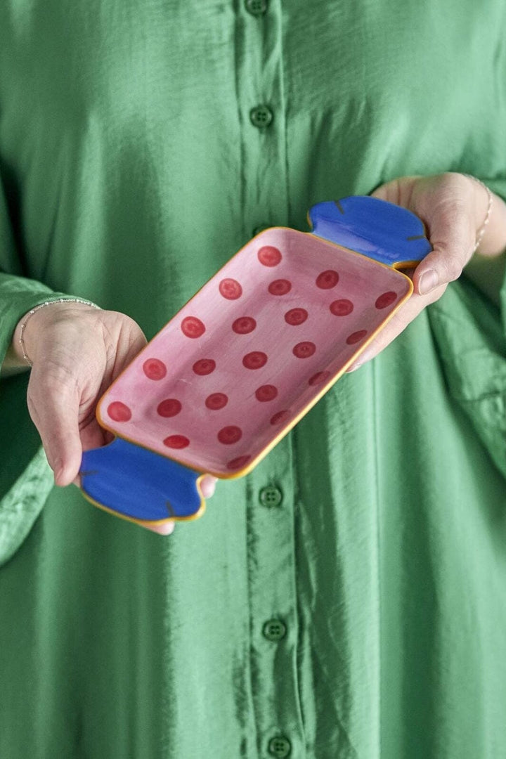 Bloomingville - Caramella Serveringsfad, Rosa, Stentøj 82072358 - Rose Køkkentilbehør 