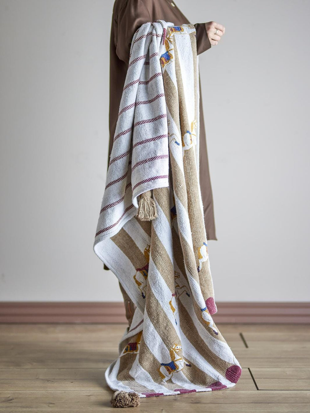 Bloomingville - Merry-go-round Plaid, Natur, Genanvendt Bomuld 82062858 - Nature