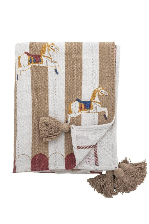 Bloomingville - Merry-go-round Plaid, Natur, Genanvendt Bomuld 82062858 - Nature Interiør 