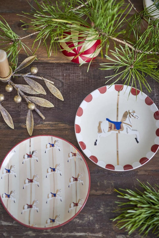 Bloomingville - Merry-go-round Tallerken, Rød, Stentøj 82062866 - Red Køkkentilbehør 