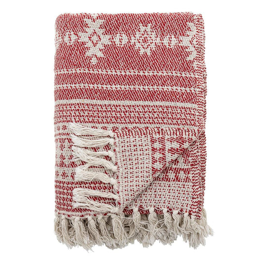 Bloomingville - Oia Plaid, Rød, Genanvendt Bomuld 82066518 - Red