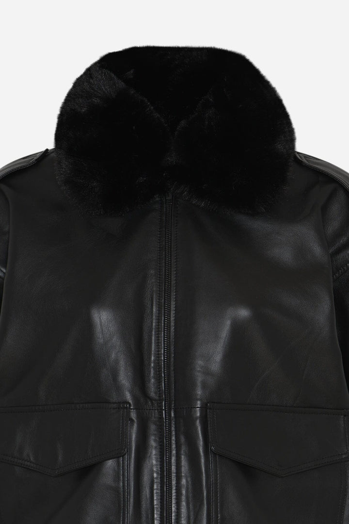 Bruuns Bazaar - Leatherbbpilot Jacket BBW5324 - Black