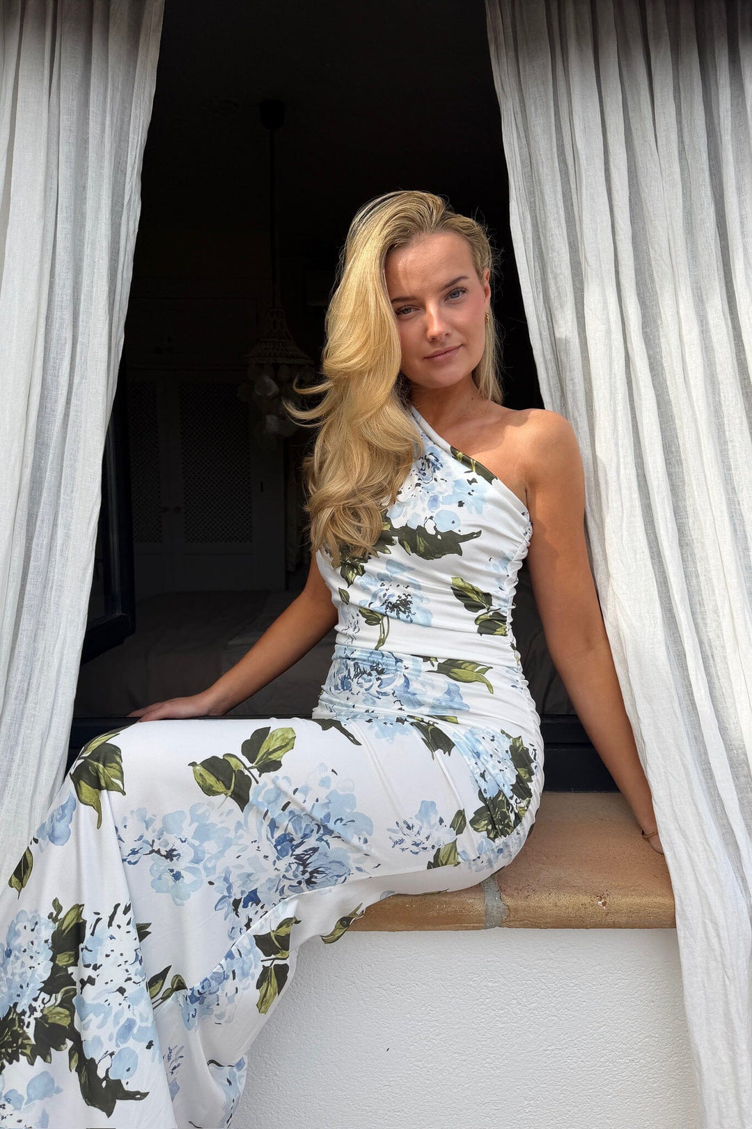 BYIC - Andreaic Maxi Dress A23768 - Blue Botanical Print Kjoler 