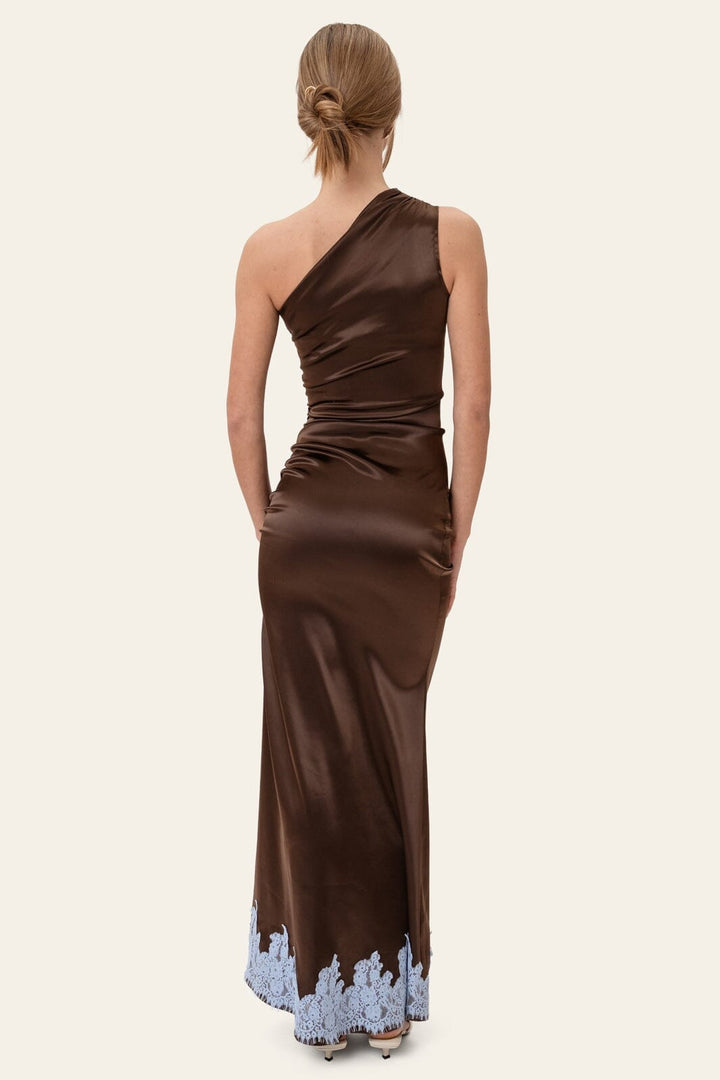 BYIC - Andreaic Maxi Dress A25194 - Dark Brown Blue Lace